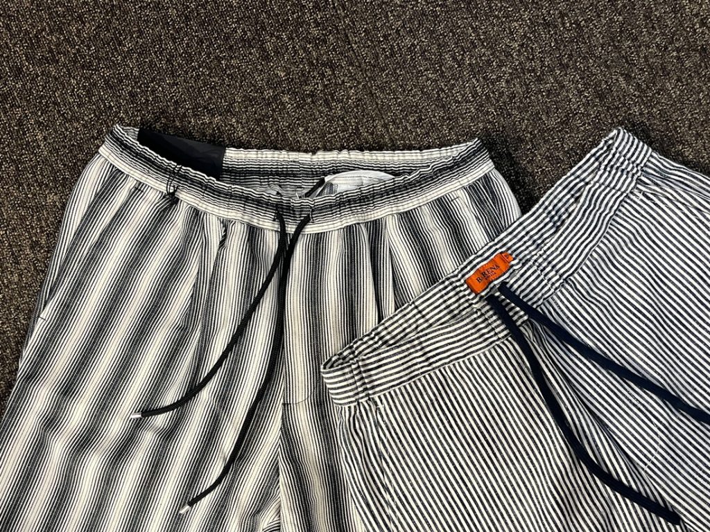 ストライプショーツ、短パン、ドローコード