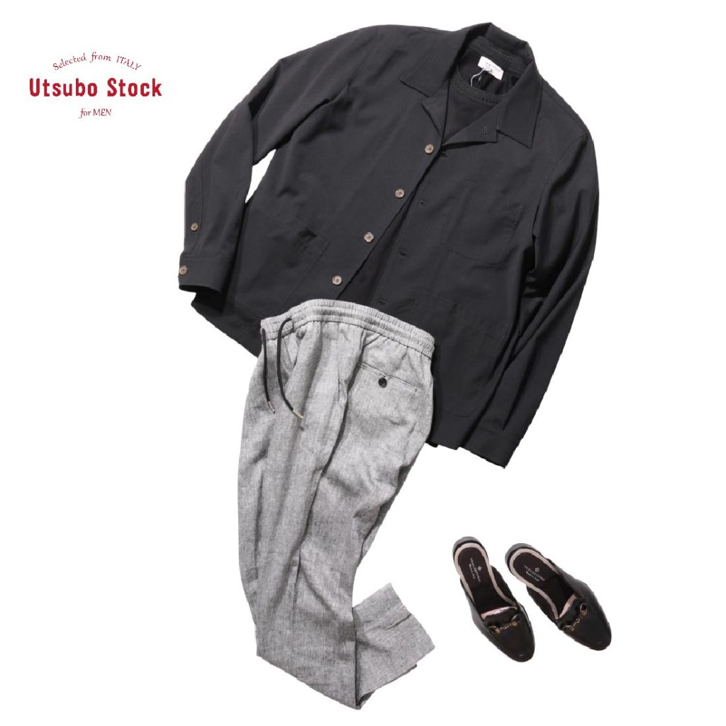 ブラックを基調にしながらも、重くならず、むしろ洗練された軽やかさを感じさせる初夏のモノトーンスタイル。