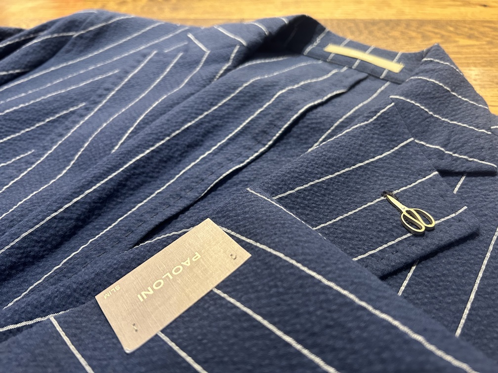 PAOLONI パオローニ ジャケット 胸元 ディテール シアサッカー素材 ストライプ 春夏 メンズファッション