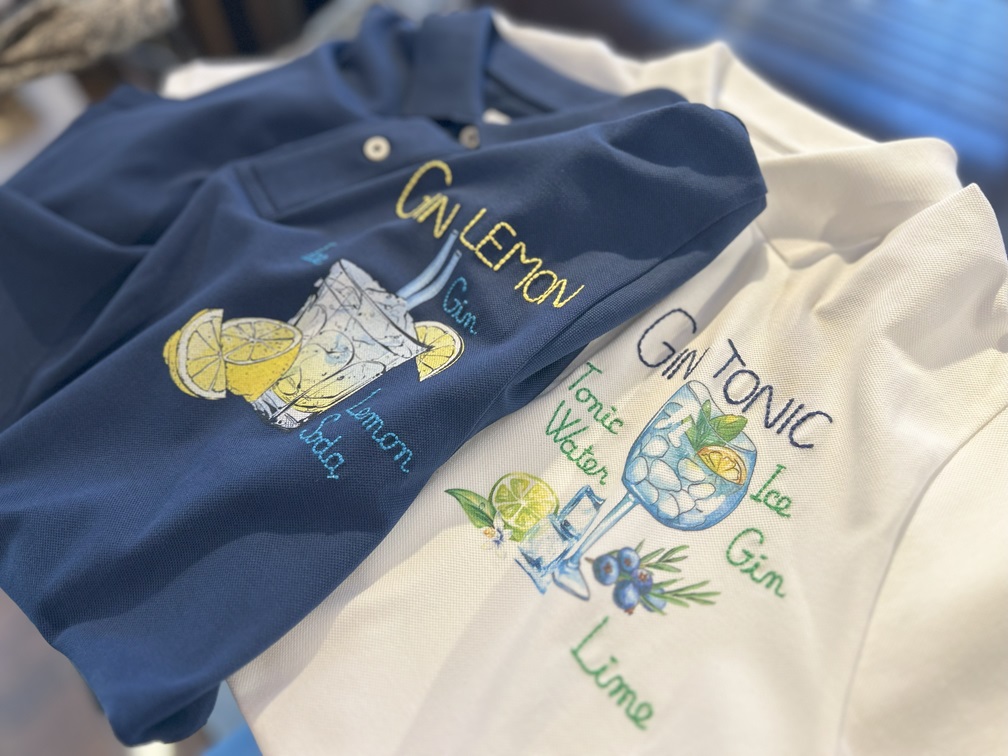 Saint BarthのGIN LEMON刺繍入りポロシャツ(フロントデザイン)