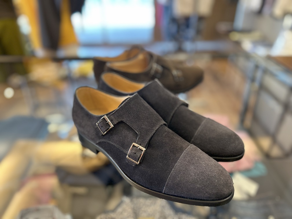 Ortigni ダブルモンクシューズ インソールの手書き風ロゴとVero Cuoio Made in Italy 刻印