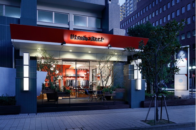 Utsubo Stock神戸店の外観。旧居留地に位置し、イタリアブランドのコレクションを中心に展開