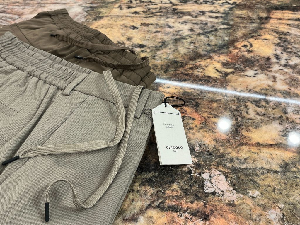 CIRCOLO 1901 ベージュ イージースラックス ドローコード メンズ ジャージーパンツ