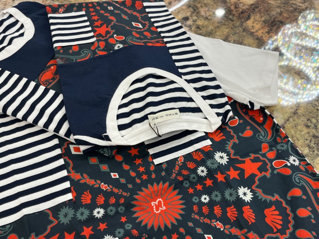 ETRO ボーダーカットソー コーディネート メンズ ボーダー柄 ペイズリー柄