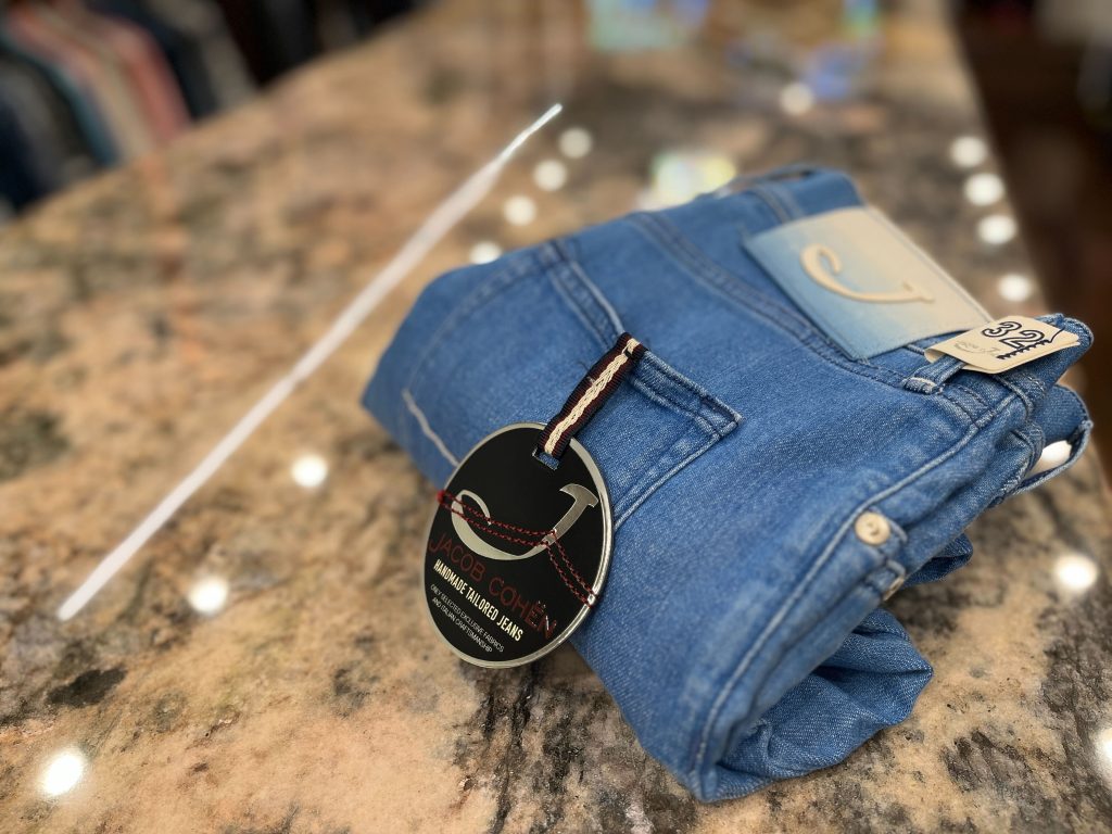 JACOB COHEN ライトブルーデニム メンズ テーパードジーンズ イタリア製