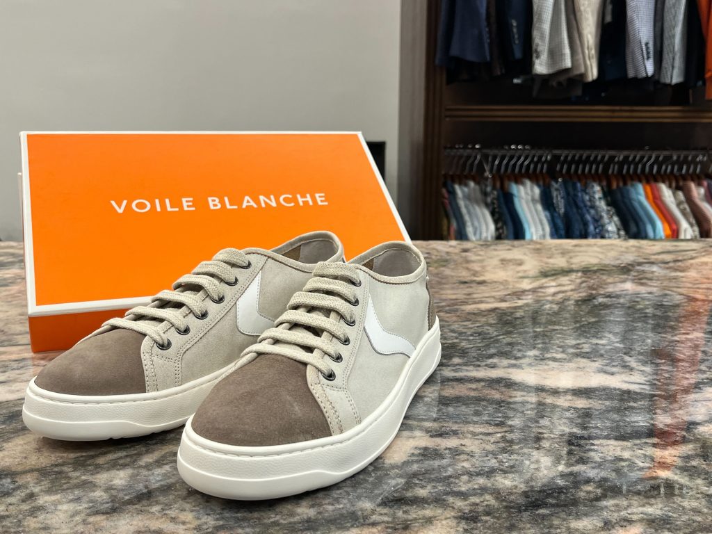 VOILE BLANCHE ベージュ ホワイト スエードスニーカー メンズ レザースニーカー イタリア製