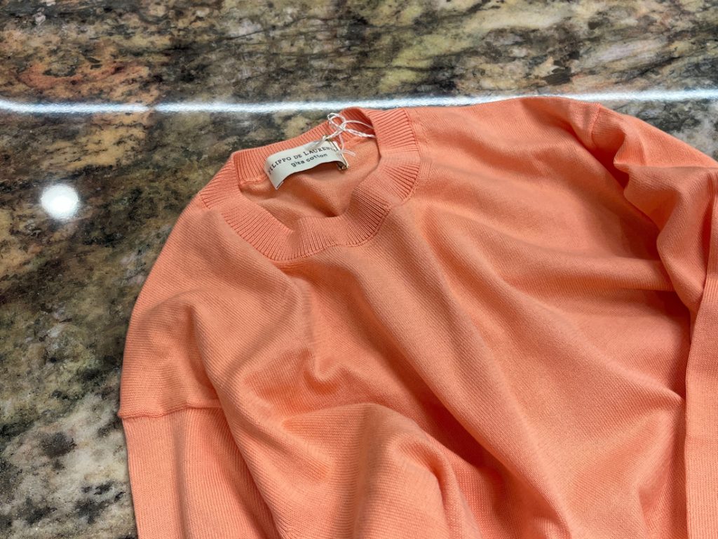 FILIPPO DE LAURENTIIS クルーネックコットンニット ディテール