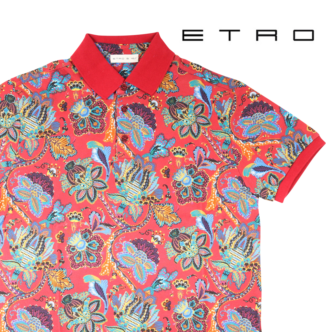 ETRO（エトロ） 半袖ポロシャツ 1Y800-4057 レッドマルチカラー S