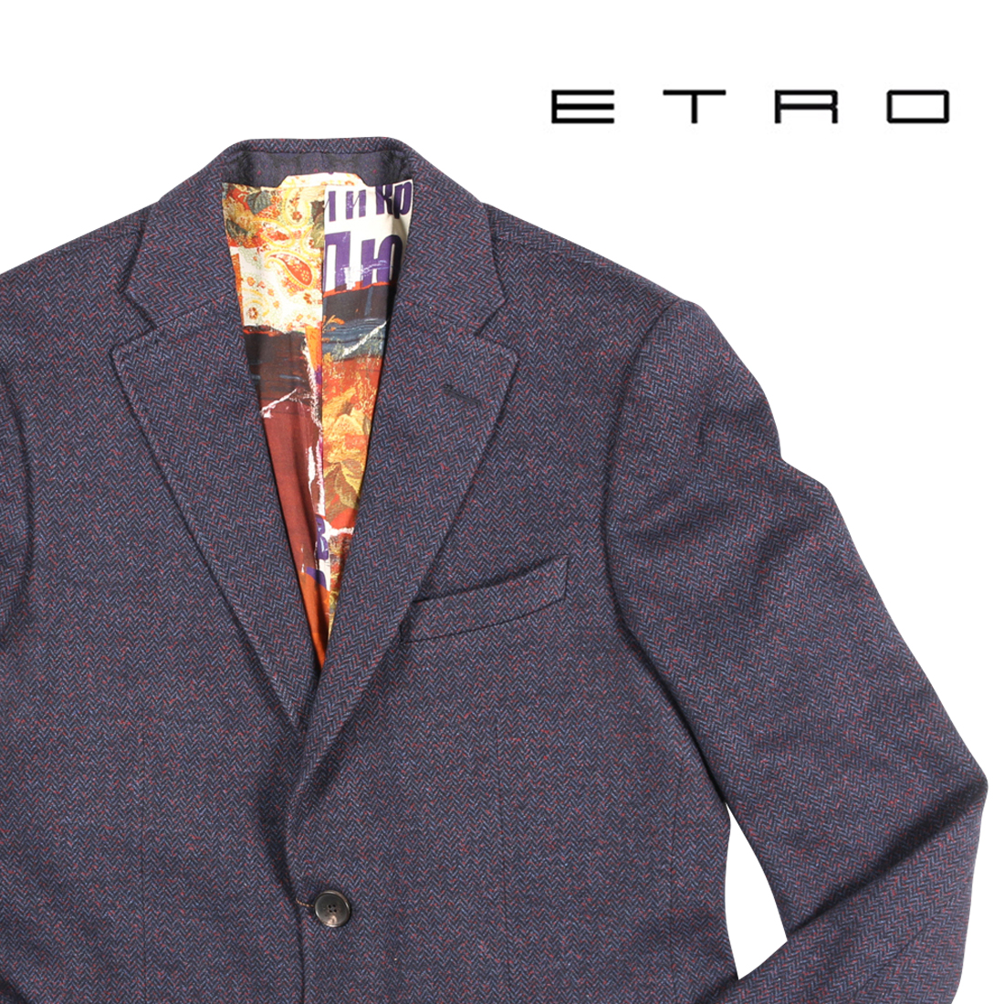 ETRO（エトロ） ジャケット 1187Ｑ-0152 ネイビー x ワインレッド 52
